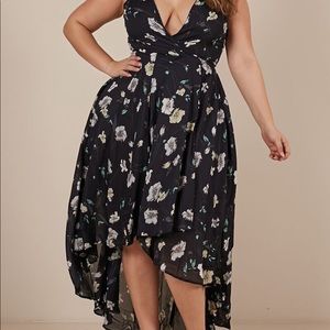 NWT Showpo Navy Floral Ocean Avenue High Low Dress